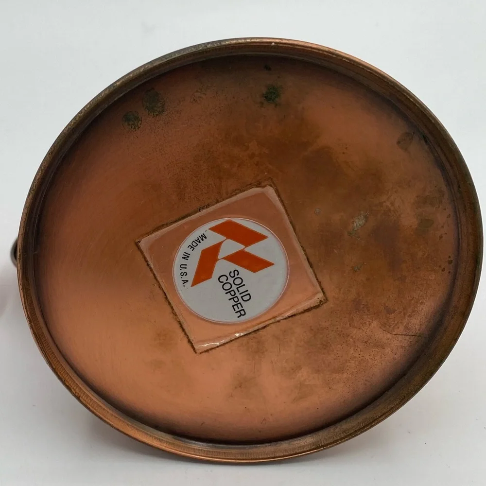 Revere Solid Copper Hammered Teapot Pitcher Made in USA  1970s Vintage MCM